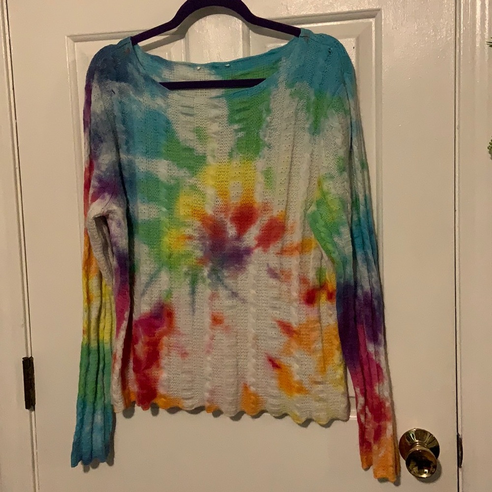 LAST CHANCE ✨ Rainbow Tie Dye Sweater AS IS